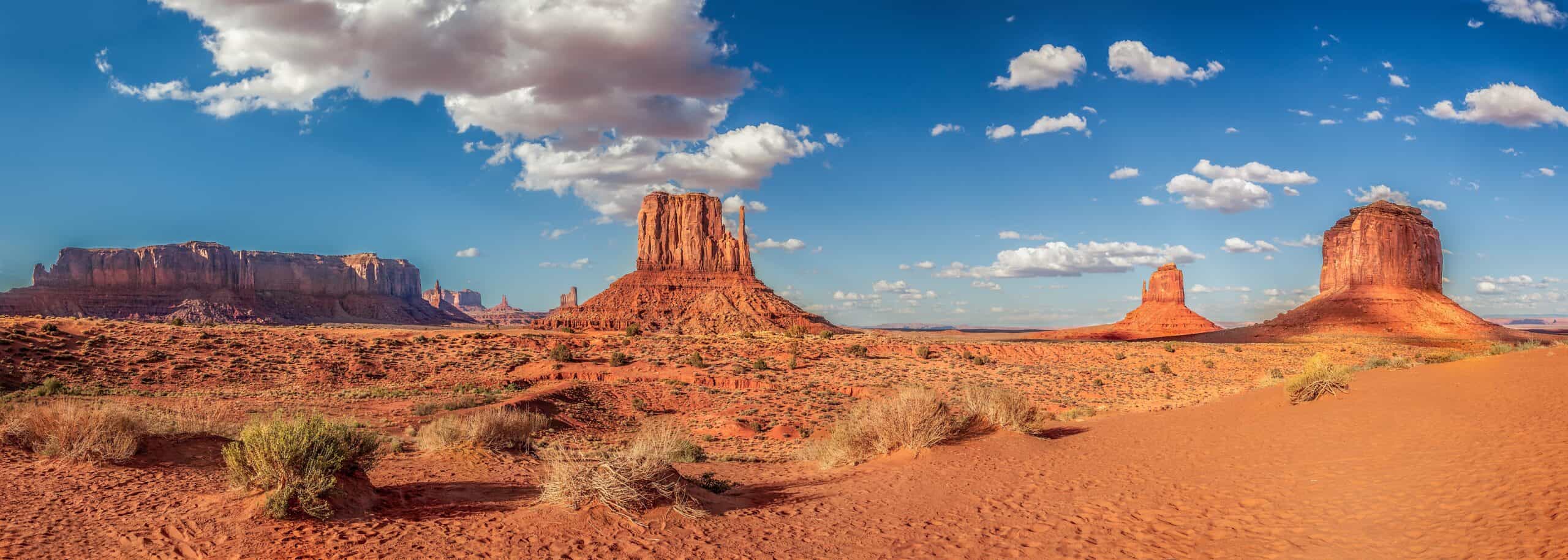 Panoramic photo of Monument Valley