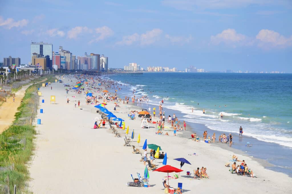 Aerial view of Myrtle Beach in South Carolina